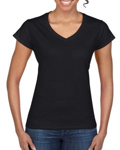 Gildan GN647 - Softstyle Ladies V-Neck T-Shirt Black