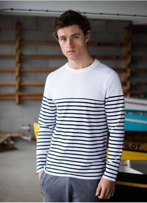 Front Row FR134 - Long sleeved Breton Striped T