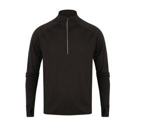 Tombo TL562 - Long sleeved 1/4 zip top Black