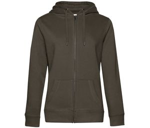 B&C BCW03Q - Zipped Hoodie QUEEN Khaki