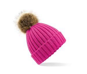 Beechfield BF412 - Big mesh Pop Pom beanie Fuchsia