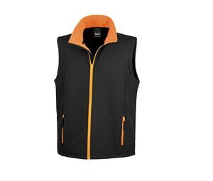 Result RS232 - Mens Printable Soft-Shell Bodywarmer Black / Orange