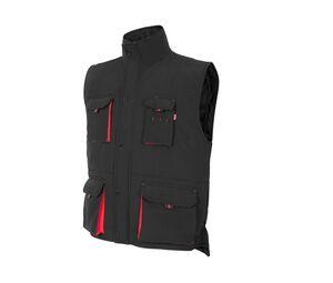 VELILLA V5902 - GILET MATELASSÉ BICOLORE MULTI-POCHES Black / Red