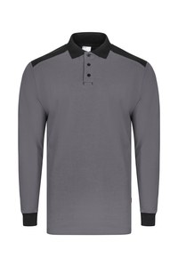 Velilla 105529S - BICOLOR LONG SLEEVE STRETCH POLO Grey/Black