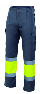 Velilla 156 - HV TWO-TONE LINED TROUSERS GREY/HI-VIS YELLOW