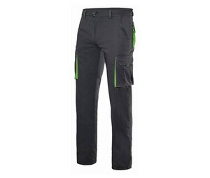 VELILLA V3024S - Two-tone workwear trousers Black / Lime