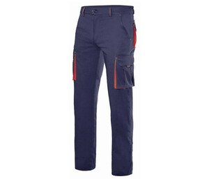 VELILLA V3024S - Two-tone workwear trousers Navy/Red